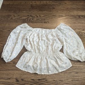 Pale pink polka dot blouse